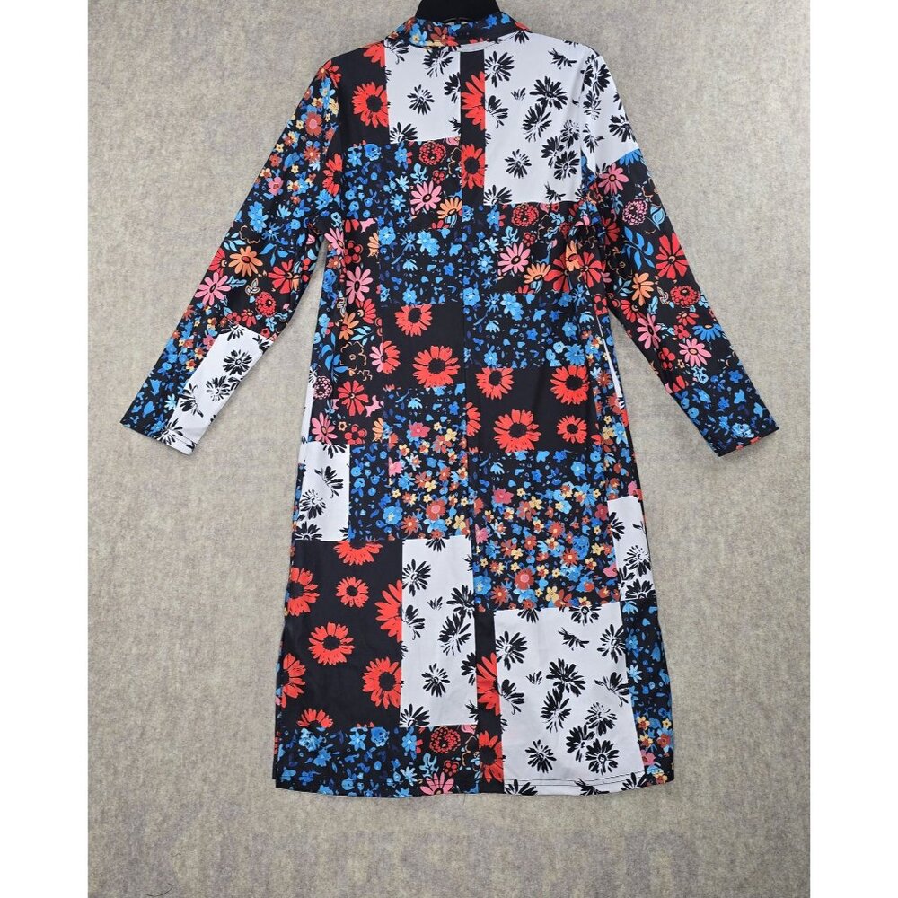 Shein Womens Floral Button-Down Shirt Dress Multicolor Size M Polyester - Picture 2 of 8